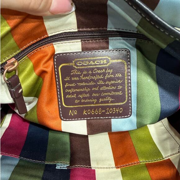 y2k COACH Vintage Black Brown Khaki Signature Legacy Flip Turnlock - Picture 3 of 11